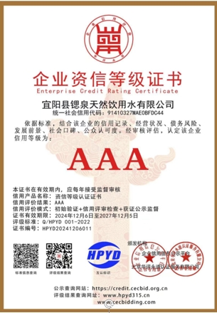 企业资信等级证书